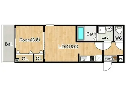 ジーメゾン鎌ヶ谷くぬぎ山(1LDK/1階)の間取り写真
