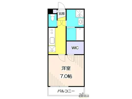 マインドフィールド新座駅南(1K/4階)の間取り写真