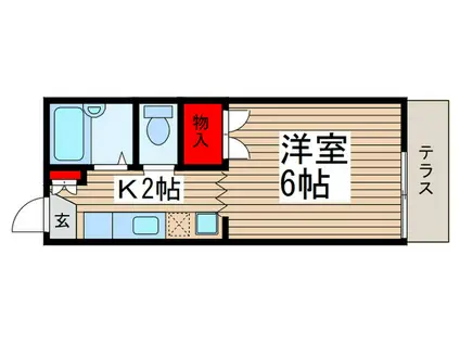 ヴェルドミール(1K/1階)の間取り写真