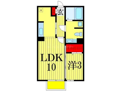 ミザール(1LDK/1階)の間取り写真