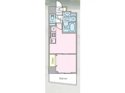 リックアート東陽(1DK/2階)の間取り写真