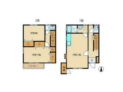 フレアージュ A(2LDK/1階)の間取り写真