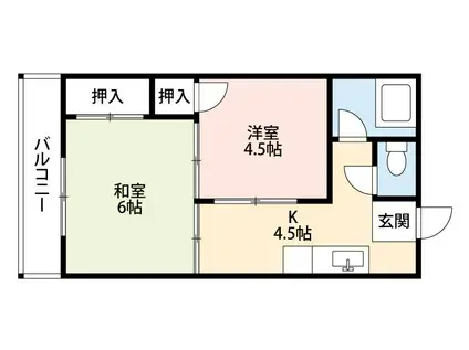 ウィステリアパレス尾長西 1(2K/2階)の間取り写真