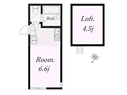 ユナイト東寺尾ペトロポリス(ワンルーム/2階)の間取り写真