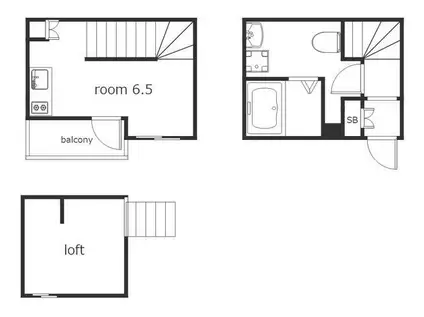 QUATRE PORTES(1K/1階)の間取り写真