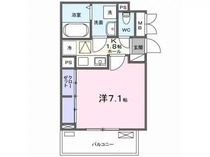 JADA HOUSE桜井(1K/1階)の間取り写真