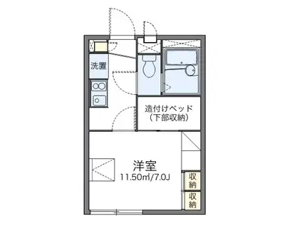 レオパレスみかけ(1K/2階)の間取り写真