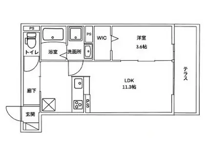D-ROOMグレース西院(1LDK/1階)の間取り写真