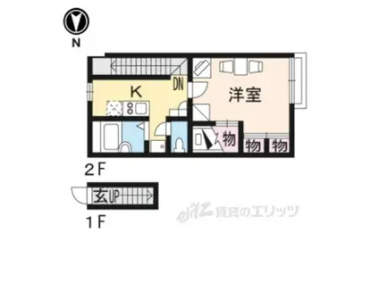 レオパレス万葉(1K/2階)の間取り写真