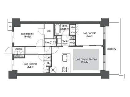 コンフォリア成増グリーンサイド(3LDK/3階)の間取り写真