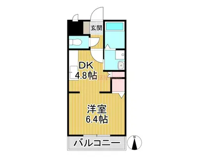アザレアハイツハンダ第2(1DK/3階)の間取り写真