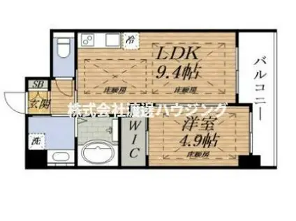 ノルデンハイム江坂II(1LDK/4階)の間取り写真