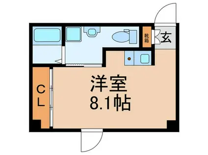 ヒルズK(ワンルーム/6階)の間取り写真