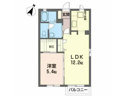 ディアスKI(1LDK/1階)の間取り写真