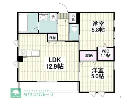 へーベルメゾン湘南鵠沼(2LDK/1階)の間取り写真