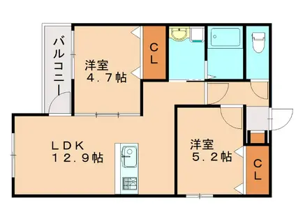 ペーナ・バリオII棟(2LDK/1階)の間取り写真