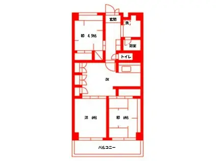 テレパレス横須賀(3DK/3階)の間取り写真