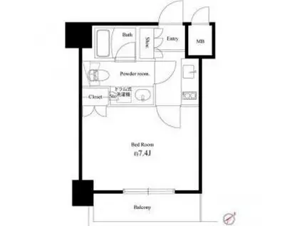 エスコート西新宿(1K/6階)の間取り写真