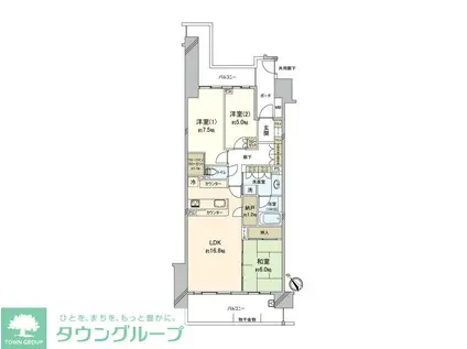 ガーデンアリーナ新百合ヶ丘ビューコート壱番館(3LDK/4階)の間取り写真