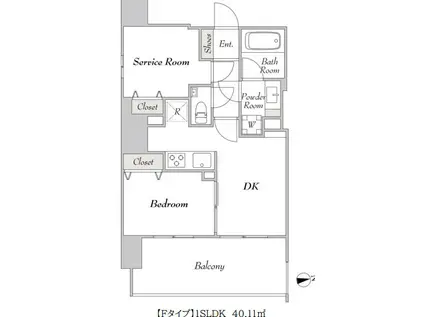 PREMIER市谷薬王寺(1SLDK/12階)の間取り写真
