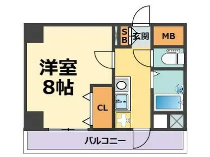 ラポール今津(1K/5階)の間取り写真