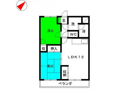 CASA GRANDE(2LDK/4階)の間取り写真