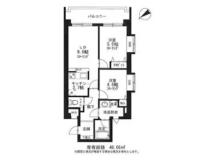 フロントリー(2LDK/1階)の間取り写真