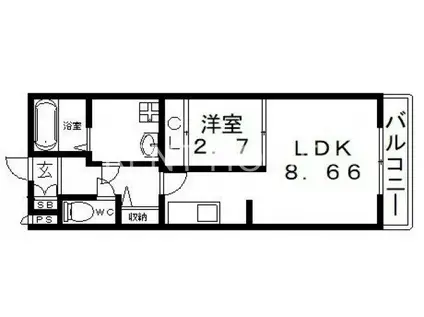 ブラウンシュガーレジデンス(1LDK/3階)の間取り写真