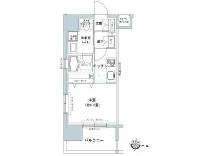 パークキューブ板橋本町(1K/10階)の間取り写真