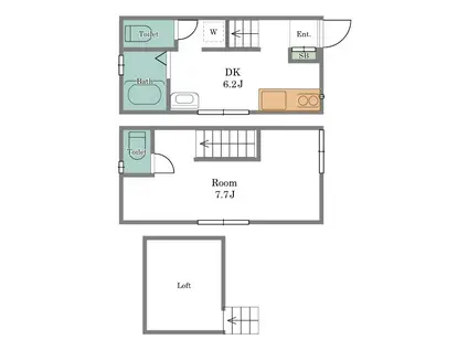 LEA.LEA.LINO(1DK/2階)の間取り写真
