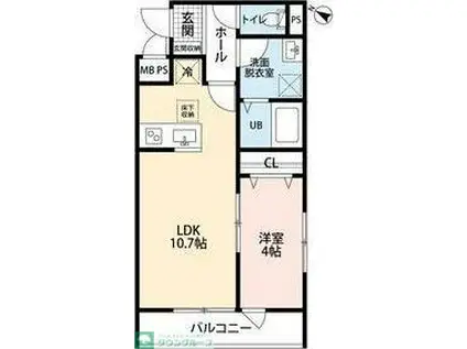 リーブルファイン川口辻I(1LDK/3階)の間取り写真