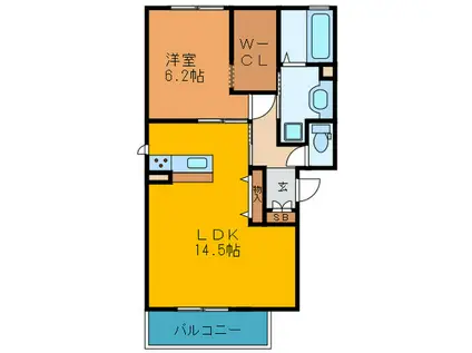 コンフォートYF(1LDK/3階)の間取り写真