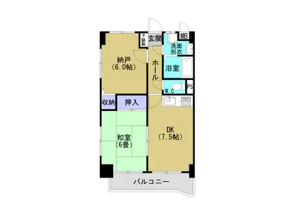 ふぁみぃゆ南(2DK/5階)の間取り写真