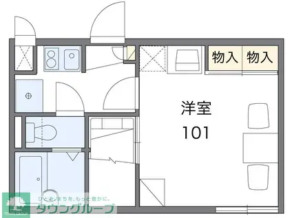 レオパレスファーレVII(1K/1階)の間取り写真