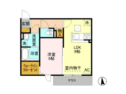 ヴィンヤード(1LDK/1階)の間取り写真