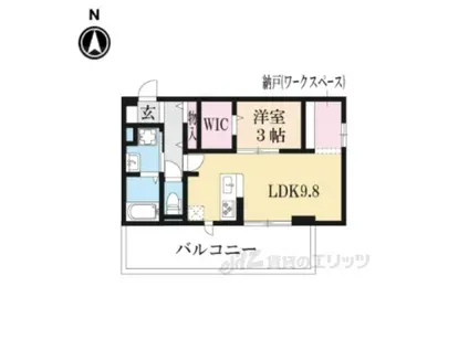 マルベリー瓜生2(1LDK/2階)の間取り写真