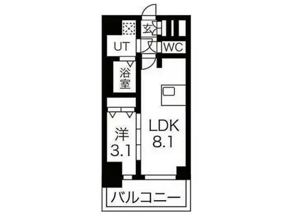 ファステート名古屋駅前ドリーム(1LDK/14階)の間取り写真