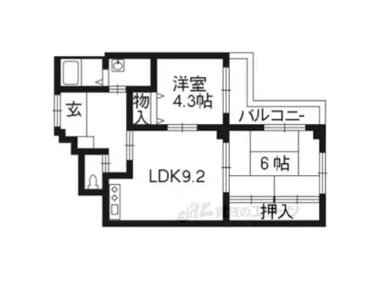 御幸町パーク・ハイム(2LDK/5階)の間取り写真