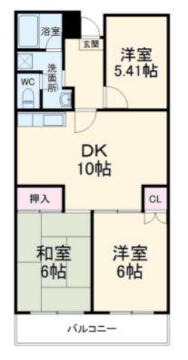 相栄プラザ(3DK/3階)の間取り写真