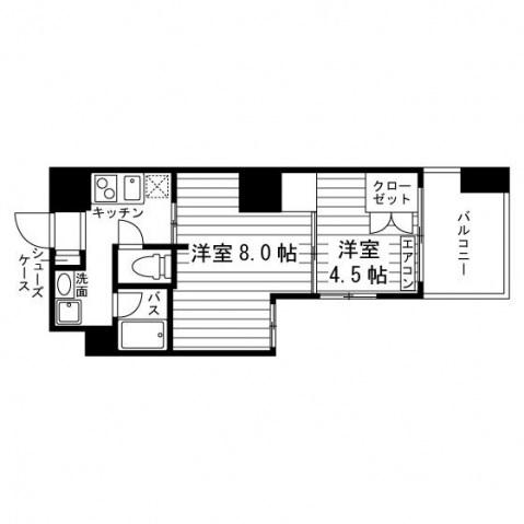 ARTIS仙台木町通(2K/6階)の間取り写真
