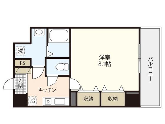 第22友建ビル(1K/9階)の間取り写真