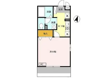 ヴァンテアン・カルモ(1K/1階)の間取り写真