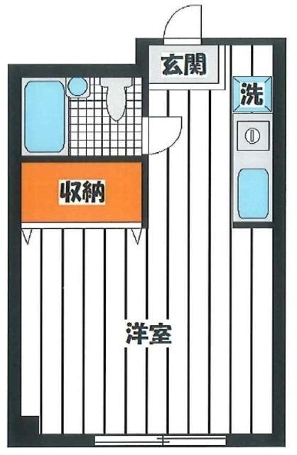 ワダハイツ(ワンルーム/1階)の間取り写真