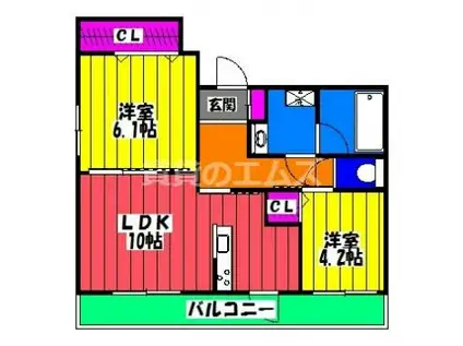 MITTE(2LDK/2階)の間取り写真