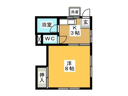 コーポK(1K/2階)の間取り写真