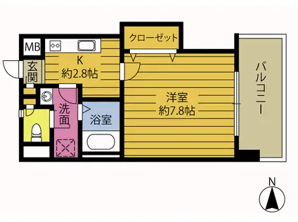 B-STAGE(1K/2階)の間取り写真