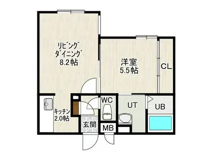 EFFORT NANGO(1LDK/3階)の間取り写真