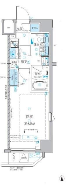 ベルシード池袋本町(1K/6階)の間取り写真
