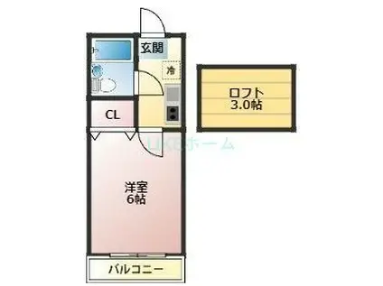 オラシオンT(1K/2階)の間取り写真