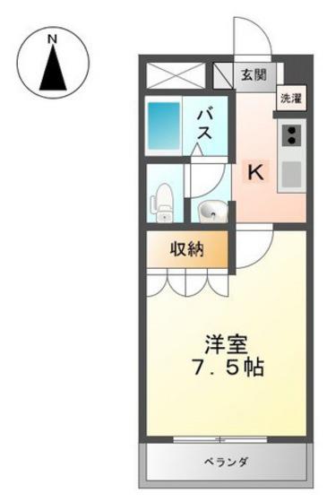 グリーンパレスIII(1K/1階)の間取り写真